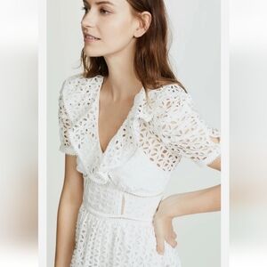NWT Self-Portrait White Lace Mini Dress